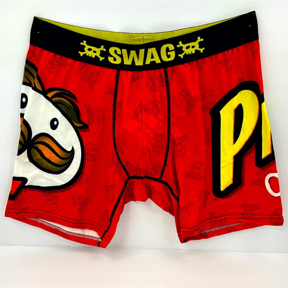 SWAG, PRINGLES BY KELLOG’S MEN’S BOXER BRIEFS, 92% MICROPOLYESTER 8% ELSTANE